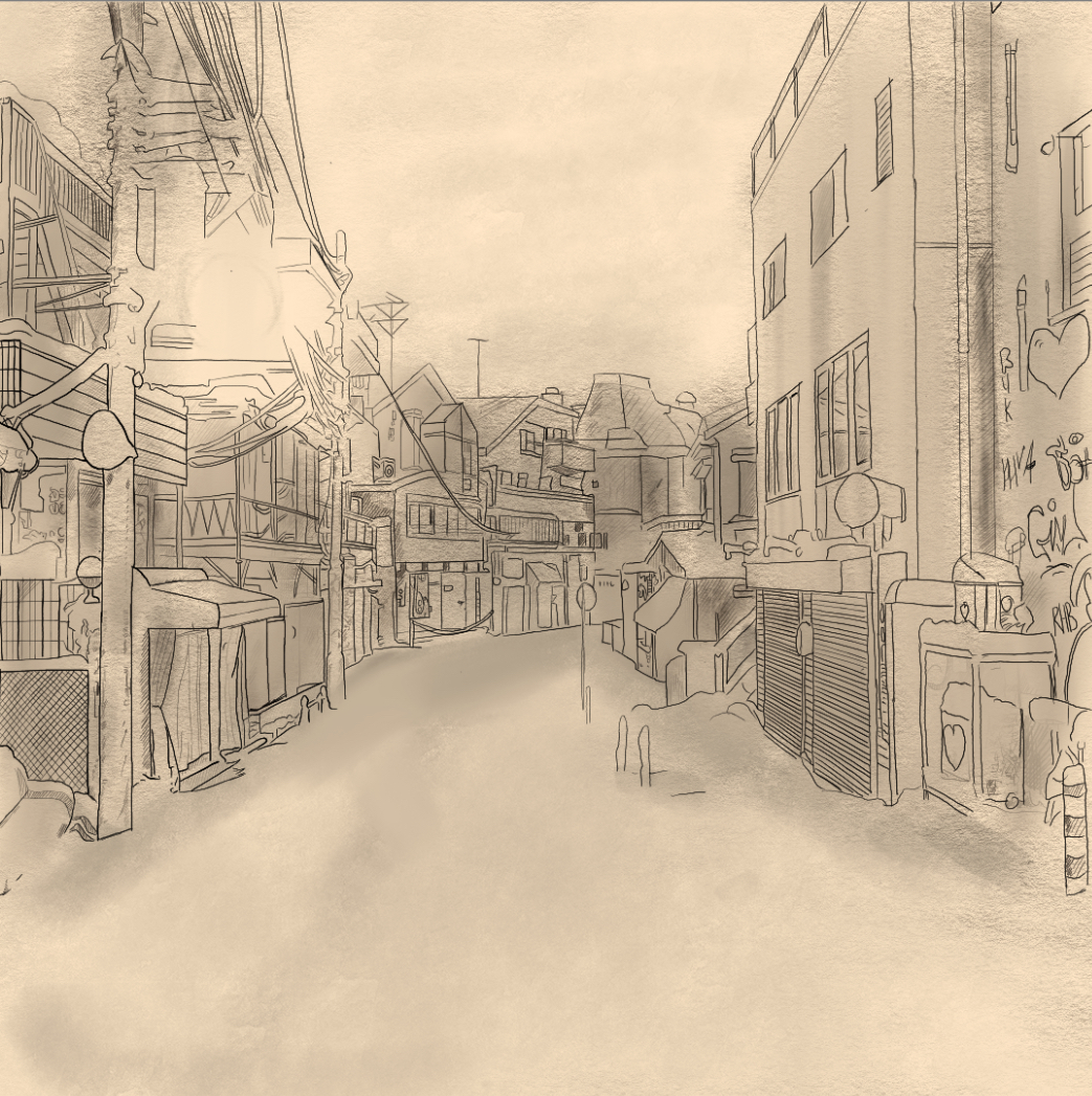 Old alley, graphite study