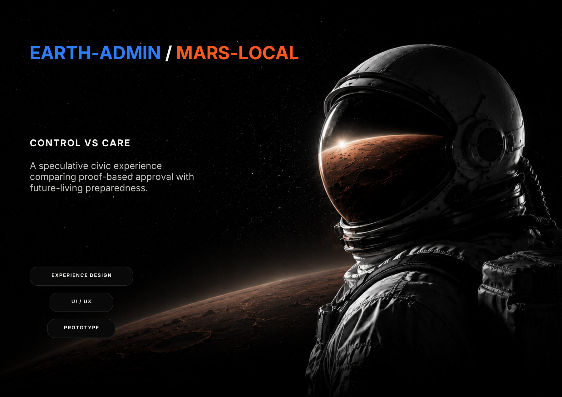 Cover — Earth-Admin / Mars-Local: Control vs Care